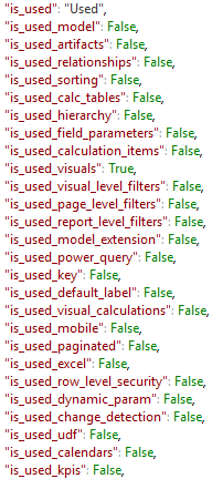 The 26 categories of usage Measure Killer checks for every column and measure